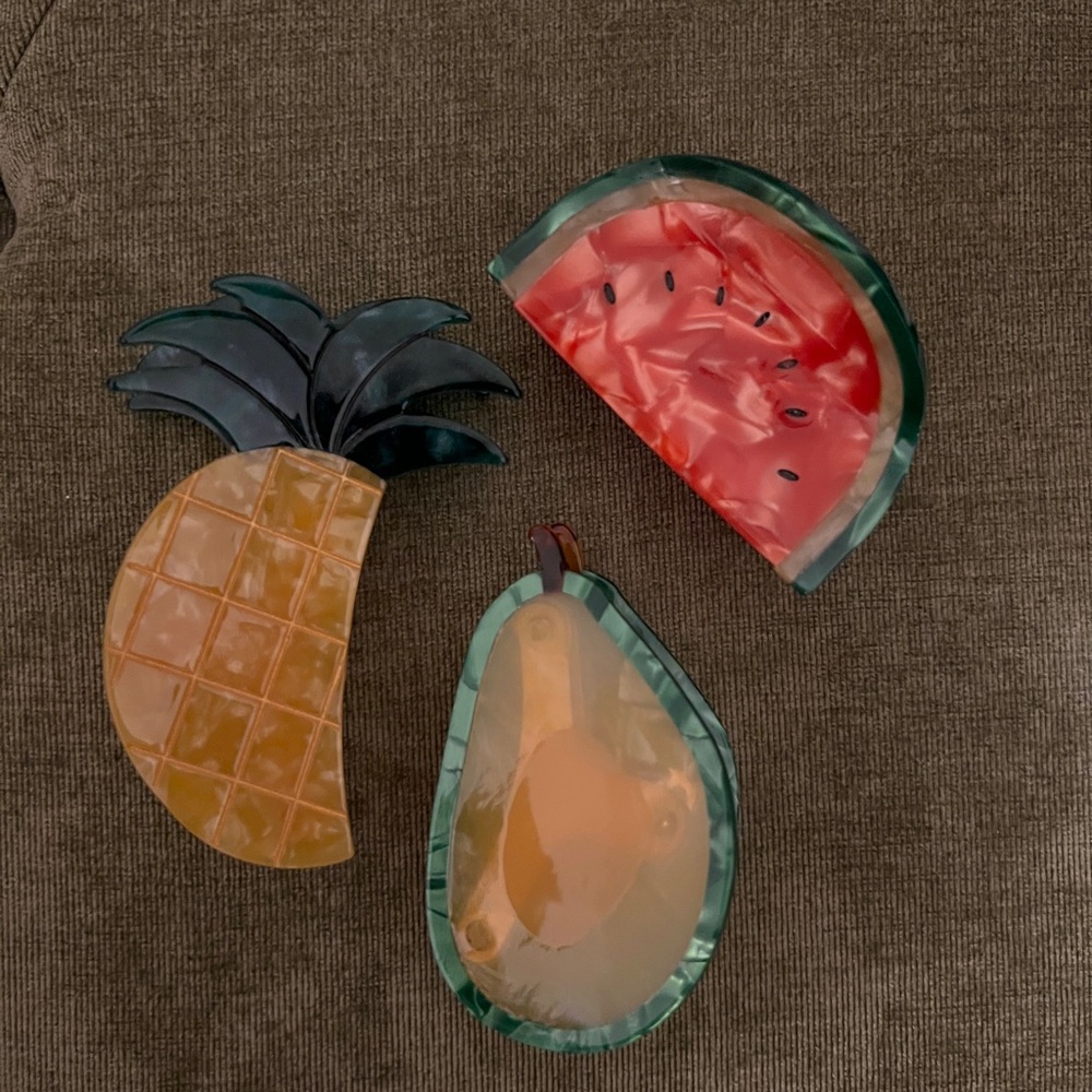Tropical Fruit Resin Hair Clips